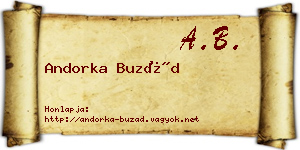 Andorka Buzád névjegykártya